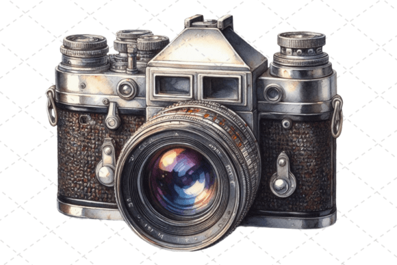 Download RetroSnap Watercolor Vintage Camera Art - Vintage camera Collection