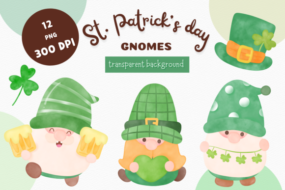 Download Cute Gnome St Patricks Watercolor Kawaii - Kawaii Collection