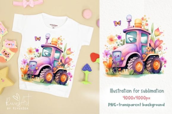 Download Cute Tractor. Illustration Sublimation - Illustration Collection