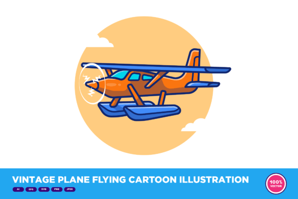 Download Vintage Plane Flying Illustration - Illustration Collection