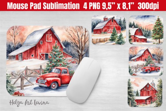 Download Christmas Mouse Pad | Watercolor Barn - Watercolor barn Collection