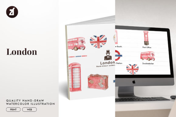 Download London Watercolor Illustration - Illustration Collection