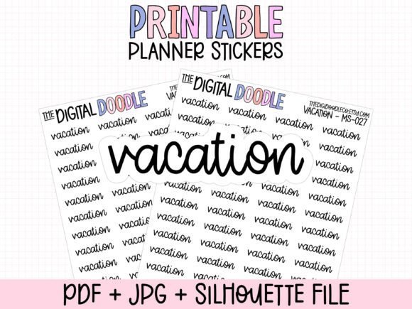 Download Vacation Printable Planner Stickers - Planner stickers Collection
