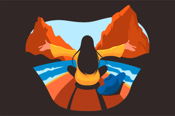 Download Young Girl Tour and Travel Illustration - Illustration Collection