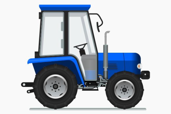 Download Side View Blue Farm Tractor Illustration - Illustration Collection