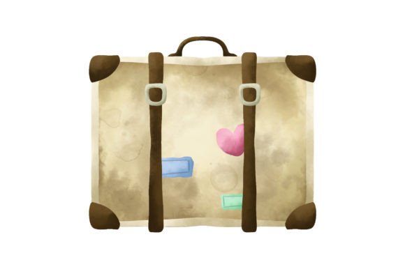 Download Vintage Suitcase Watercolor - Premium Resources