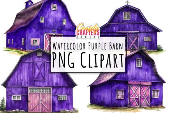 Download Rustic Watercolor Barn Clipart Set - Watercolor barn Collection