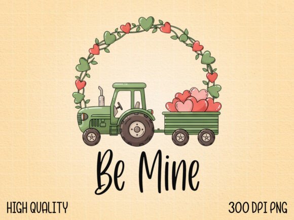 Download Be Mine Valentine Tractor Illustration - Illustration Collection