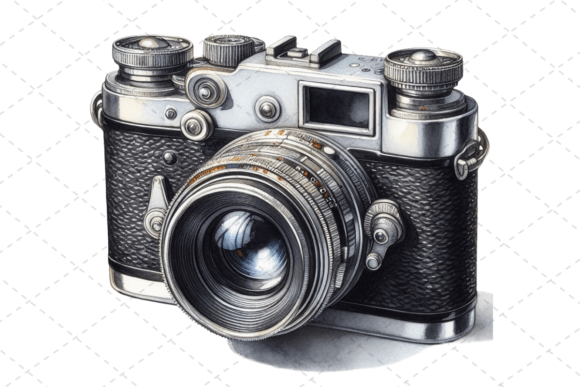 Download RetroSnap Watercolor Vintage Camera Art - Vintage camera Collection