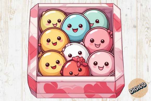 Download Cute Kawaii Face Candies in the Box - Kawaii Collection