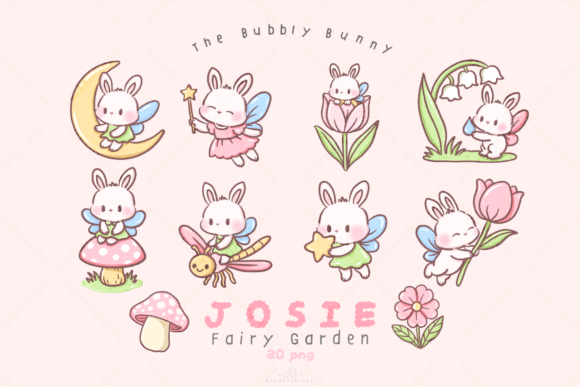 Download Kawaii Bunny Fairy Garden Clipart - Kawaii Collection