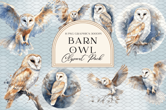 Download Watercolor Barn Owl Sublimation Clipart - Watercolor barn Collection