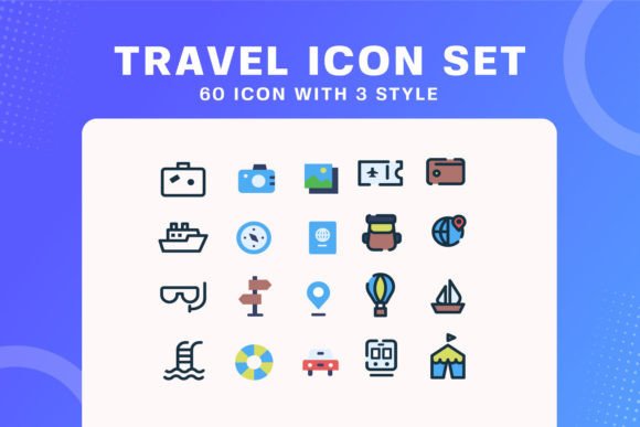 Download Tour and Travel Illustration Icon Set - Illustration Collection