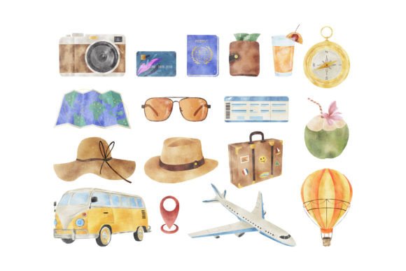 Download Watercolor Travel Illustration - Illustration Collection