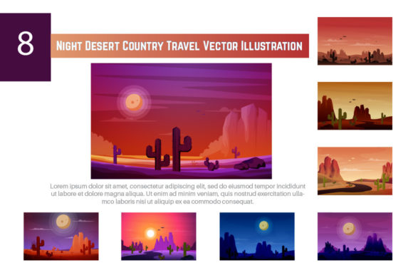 Download 8 Night Desert Travel Illustration - Illustration Collection