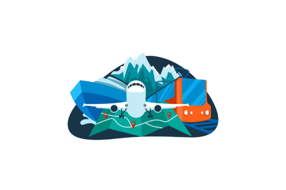 Download Train, Plane, Boat Travel Illustration - Illustration Collection
