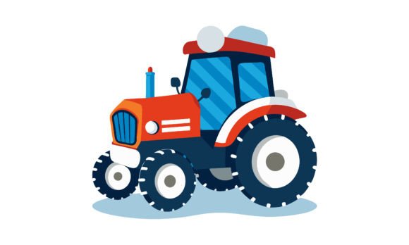 Download Colorful Cartoon Tractor Illustration - Illustration Collection