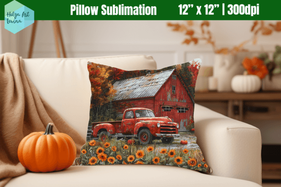 Download Watercolor Barn Pillow Sublimation - Premium Resources