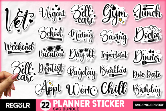 Download Planner Stickers SVG Bundle - Planner stickers Collection