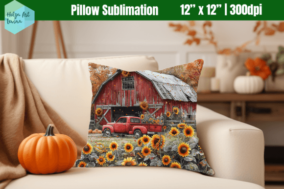 Download Watercolor Barn Pillow Sublimation - Premium Resources
